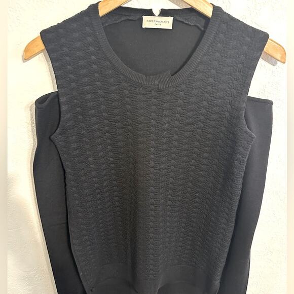 Piece D’Anarchive Wool Sweater size XS Midnight Blue Removable Sleeves Rare - Picture 9 of 14